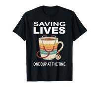 Stéthoscope à café « Saving Lives One Cup At The Time » T-Shirt