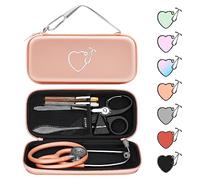 Stethoscope Case for 3M Littmann Classic III, Lightweight II S.E, MDF Acoustica Deluxe, Cardiology IV Stethoscopes -Extra Room for Medical Scissors Reflex Hammer Penlight (Rose Gold-PU Leather)