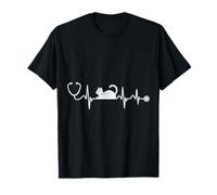 Stéthoscope Chat Heart Beat Hospital RN Nursing T-Shirt