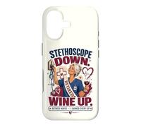 Stéthoscope d'infirmière à la Retraite Down Wine Up RN LPN Retirement Coque pour iPhone 17