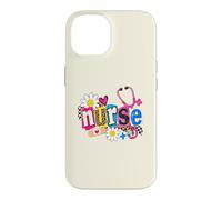 Stéthoscope d'infirmière Mignon Motif léopard Marguerite coloré Coque pour iPhone 14