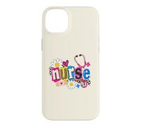 Stéthoscope d'infirmière Mignon Motif léopard Marguerite coloré Coque pour iPhone 14 Plus