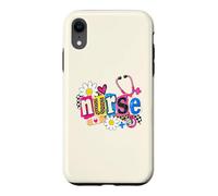 Stéthoscope d'infirmière Mignon Motif léopard Marguerite coloré Coque pour iPhone XR