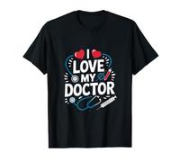 Stéthoscope en Forme de cœur I Love My Doctor T-Shirt Graphique avec Valeur