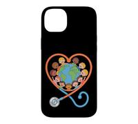Stéthoscope en Forme de cœur multiculturel pour Enfants Coque pour iPhone 14 Plus
