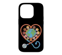 Stéthoscope en Forme de cœur multiculturel pour Enfants Coque pour iPhone 14 Pro