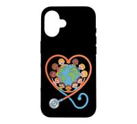 Stéthoscope en Forme de cœur multiculturel pour Enfants Coque pour iPhone 16