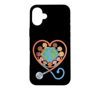 Stéthoscope en Forme de cœur multiculturel pour Enfants Coque pour iPhone 16 Plus