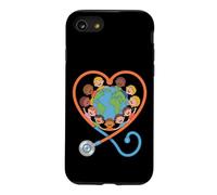 Stéthoscope en Forme de cœur multiculturel pour Enfants Coque pour iPhone SE (2020) / 7/8