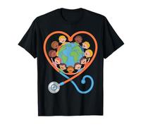 Stéthoscope en Forme de cœur multiculturel pour Enfants T-Shirt