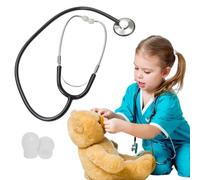 Stéthoscope Enfant Jouet,Stéthoscope Factice,Stéthoscope Bleu,Mini Stéthoscope,Jouet de Stéthoscope de Travail pour Cosplay,Équipements Éducatifs ou de la Pratique (Noir + Blanc)