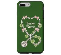 Stéthoscope Lucky Nurse St Patrick en Forme de cœur avec nœuds Roses Coque pour iPhone 7 Plus/8 Plus