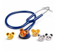 Stéthoscope pour enfants Pulox CSC-10 avec 5 embouts pour animaux - Stéthoscope médical à une tête pour la pédiatrie, bleu foncé
