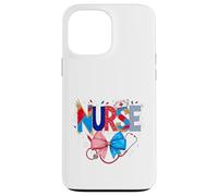 Stéthoscope pour infirmière Motif Rayures et étoiles patriotiques Coque pour iPhone 13 Pro Max