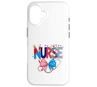 Stéthoscope pour infirmière Motif Rayures et étoiles patriotiques Coque pour iPhone 16