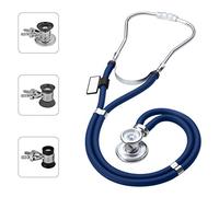 Stéthoscope Sprague Rappaport - Pavillon Double et Interchangeable (pour Adultes, Enfants et Nourrissons) - MDF Instruments - Bleu Royal (MDF767-10)