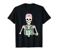 Stéthoscope Squelette infirmière café Nuit Gommage T-Shirt