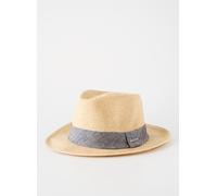 Stetson CHAPEAUSHOP Lintano Toyo Chapeau Fedora Traveller Paille Bande Reps Multicolore Unisexe Printemps Ete