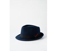 STETSON Chapeau Elkader Trilby Femme/Homme - pour Homme Fedora avec Ruban Gros Grain Hiver Automne Été Printemps Printemps-été - XL (60-61 cm) Bleu