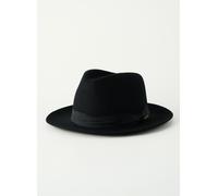 STETSON Chapeau Bogart Penn Femme/Homme - Made in The EU Feutre de Poil à Rabat avec Doublure, Ruban Gros Grain Hiver Automne Été Printemps Printemps-été - 57 cm Noir