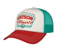Stetson All American Diner Trucker Casquette Femmes/Hommes - Trucker Casquette de Baseball Casquette en Maille Snapback avec visière pour Été/Hiver, blanc-rouge, taille unique