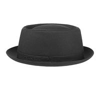 Stetson Chapeau Athens Cotton Pork Pie Femme/Homme - Made in Italy pour Homme en Coton Tendance avec Doublure Printemps-été - 63 cm Noir