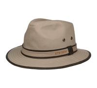 STETSON Chapeau Ava Cotton Anti-UV Femme/Homme - en Coton d'été Traveller avec Passepoil Été Printemps-été - XL (60-61 cm) Beige