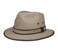 STETSON Chapeau Ava Cotton Anti-UV Femme/Homme - en Coton d'été Traveller avec Passepoil Été Printemps-été - S (54-55 cm) Beige