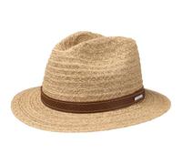 STETSON Chapeau de Raphia Barnell Traveller Homme - en Paille d'été Soleil avec Bandeau Cuir Été Printemps-été - XXL (62-63 cm) Nature