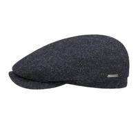 Stetson Casquette Belfast Herringbone Casquette Gavroche Bonnet pour Homme (55 cm - Noir-Bleu)