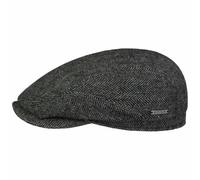 Stetson Belfast Casquette plate classique en laine pour femme/homme | Fabriquée dans l'UE, gris/bleu, 58 EU
