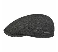 Stetson Belfast Casquette plate classique en laine pour femme/homme | Fabriquée dans l'UE, gris/bleu, 58 EU