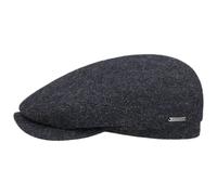 Stetson Casquette Belfast Herringbone Casquette Gavroche Bonnet pour Homme (58 cm - Noir-Bleu)