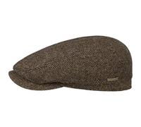 Stetson Belfast Casquette plate classique en laine pour femme/homme | Fabriquée dans l'UE, Marron/noir, 60 EU
