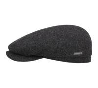 Stetson Belfast Casquette plate classique en laine pour femme/homme | Fabriquée dans l'UE, Noir/gris, 61 EU