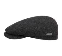 Stetson Belfast Casquette plate classique en laine pour femme/homme | Fabriquée dans l'UE, Noir/gris, 61 EU
