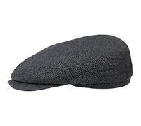 STETSON Casquette en Soie Belfast Femme/Homme - Made in The EU Gavroche Plate avec visière, Doublure Été Printemps-été - 59 cm Gris-Noir