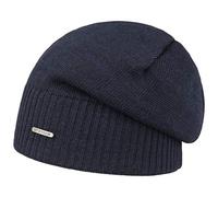 Stetson Bonnet Beanie Wool Oversize Femme/Homme - Made in Italy en Laine Casquette Forme Melon avec Doublure, Automne-Hiver Hiver - Taille Unique Bleu foncé