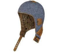 Stetson Bonnet Cabrio en Lin avec Cuir Homme - Made in Germany Doublure, Doublure Printemps-ete Ete - L (58-59 cm) Denim