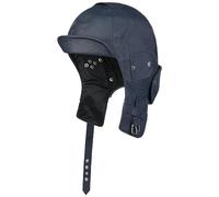 Stetson Bonnet d´Aviateur en Cuir Souple Homme - Made in Germany d'aviateur avec Visiere, Oreillettes, Doublure Printemps-ete Printemps Ete Automne Hiver - L (58-59 cm) Bleu Fonce