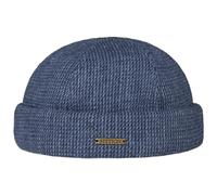 Stetson Bonnet Docker Brinkley Homme - Made in The EU Casquette Skull avec Revers, Bonnets Docker, Doublure Printemps-été Printemps Été Automne Hiver - L (58-59 cm) Bleu-moucheté