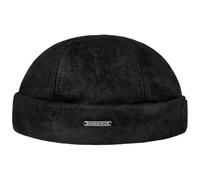 Stetson Bonnet Docker Classic Pigskin Homme - Casquette Skull Style Bonnets Docker, avec Doublure Ete Printemps-ete - L (58-59 cm) Noir