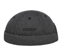 Stetson Bonnet Docker Cotton Melange Homme - Casquette Style avec Revers, Bonnets Hiver Automne Printemps Été Printemps-été - S (54-55 cm) Anthracite