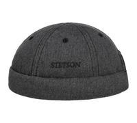 Stetson Bonnet Docker Cotton Melange Homme - Casquette Style avec Revers, Bonnets Hiver Automne Printemps Ete Printemps-ete - S (54-55 cm) Anthracite