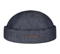 STETSON Bonnet Docker Danvick Denim Femme/Homme - Made in The EU Casquette Skull Bonnets Printemps-été Printemps Été - L (58-59 cm) Denim-Bleu foncé