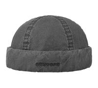 Stetson Bonnet Docker Delave Organic Cotton Homme - Couvre-Chef d'été Beanie en Coton Casquette Style avec Revers, Bonnets Printemps-été Été - L (58-59 cm) Noir