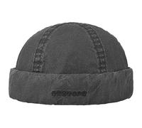 STETSON Bonnet Docker Delave Organic Cotton Homme - Made in The EU Couvre-Chef d'été Beanie en Coton Casquette Style avec Revers, Bonnets Printemps-été Été - M (56-57 cm) Noir