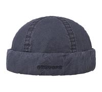 STETSON Bonnet Docker Delave Organic Cotton Homme - Made in The EU Couvre-Chef d'été Beanie en Coton Casquette Style avec Revers, Bonnets Printemps-été Été - S (54-55 cm) Bleu foncé