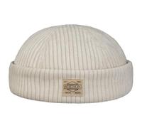 Stetson Bonnet Docker Jersey Cord Homme - Made in The EU Casquette Skull Bonnets en Velours avec Doublure Hiver Automne-Hiver - L (58-59 cm) Blanc Creme