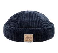 Stetson Bonnet Docker Jersey Cord Homme - Made in The EU Casquette Skull Bonnets en Velours avec Doublure Hiver Automne-Hiver - L (58-59 cm) Bleu foncé